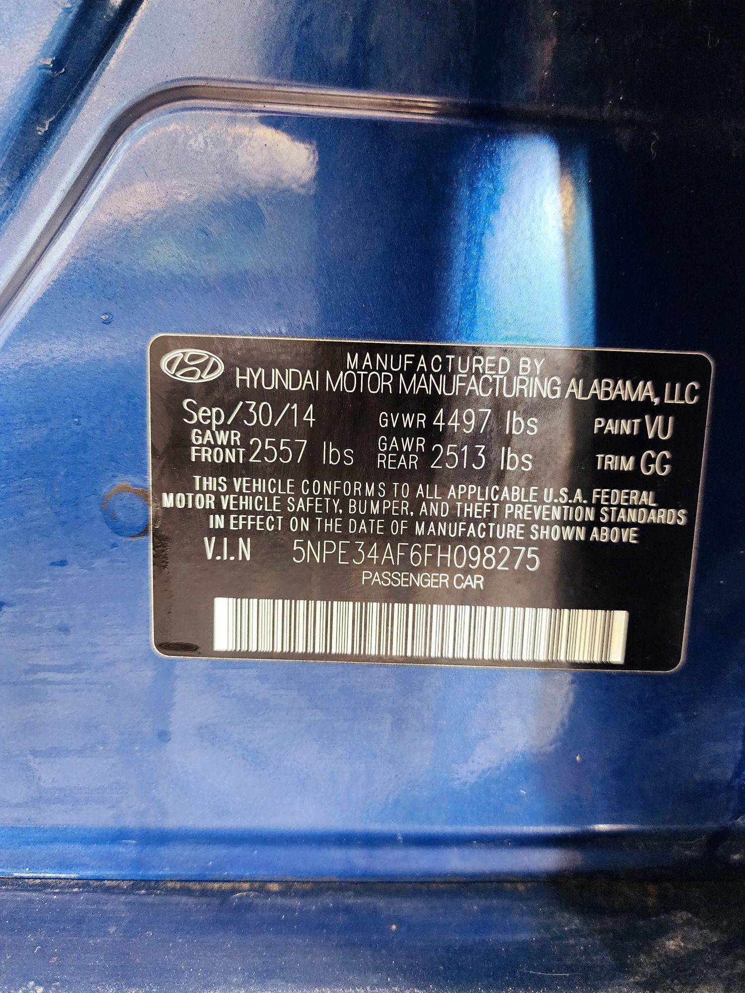 2015 HYUNDAI SONATA — 82452 Miles — Lot 71021864 — Souq - Marhaba Auctions Used Cars - Image 10