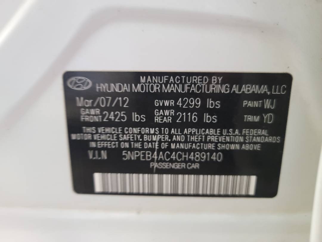 2012 HYUNDAI SONATA — 233647 Miles — Lot CH489140 — Main - Marhaba Auctions Used Cars - Image 9