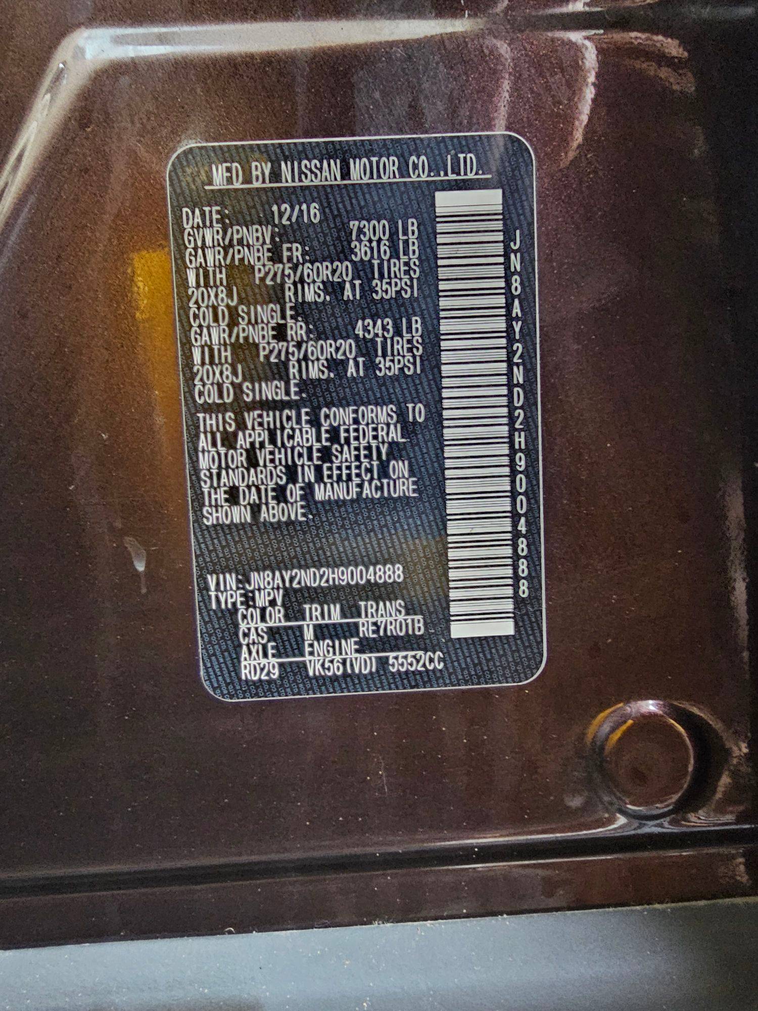 NISSAN ARMADA 2017 - Marhaba Auction Used Cars - Image 8