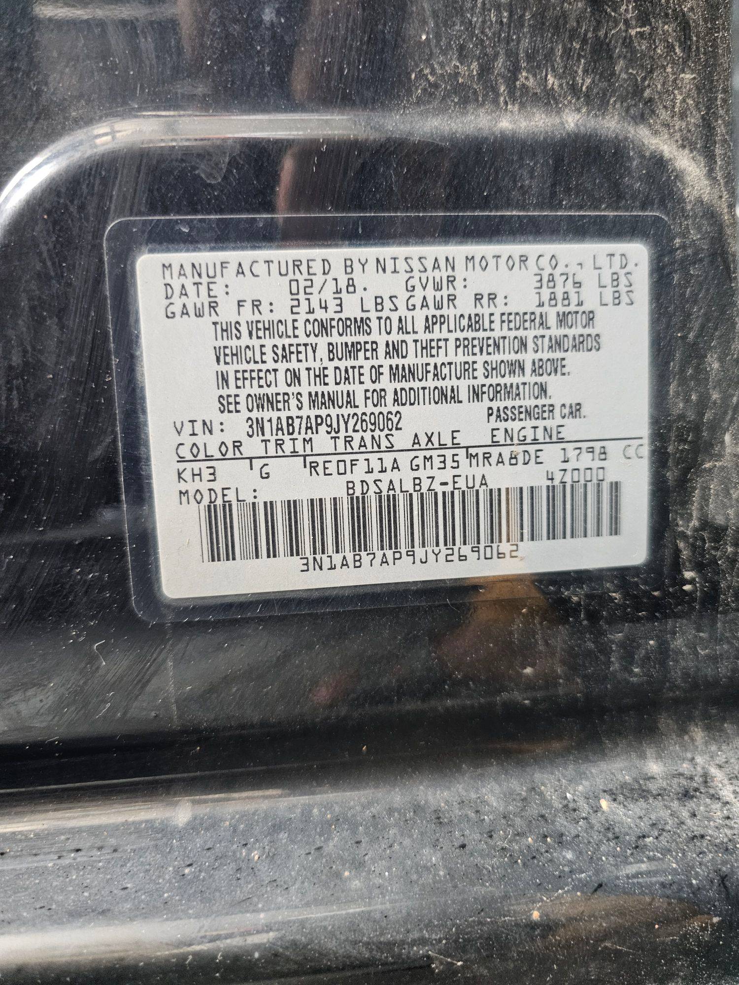 2018 NISSAN SENTRA — 153952 Miles — Lot 2363703 — Souq - Marhaba Auctions Used Cars - Image 9