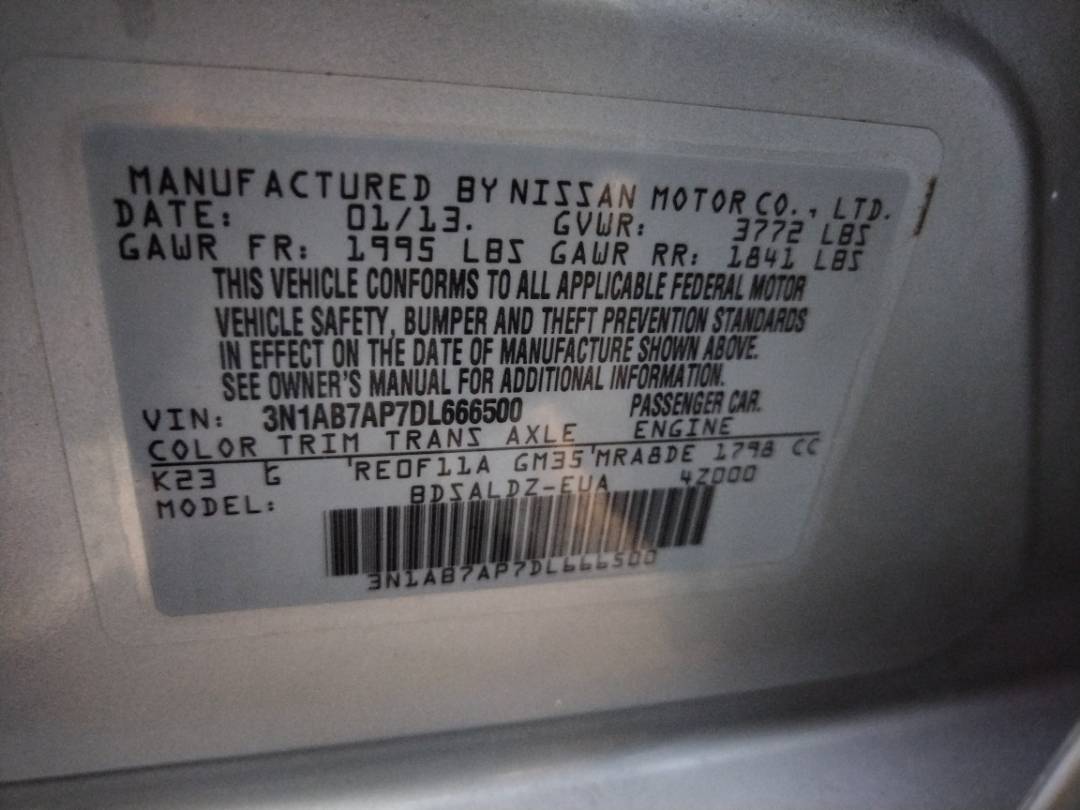 2013 NISSAN SENTRA — 222665 Miles — Lot 69169493 - Marhaba Auctions Used Cars - Image 7