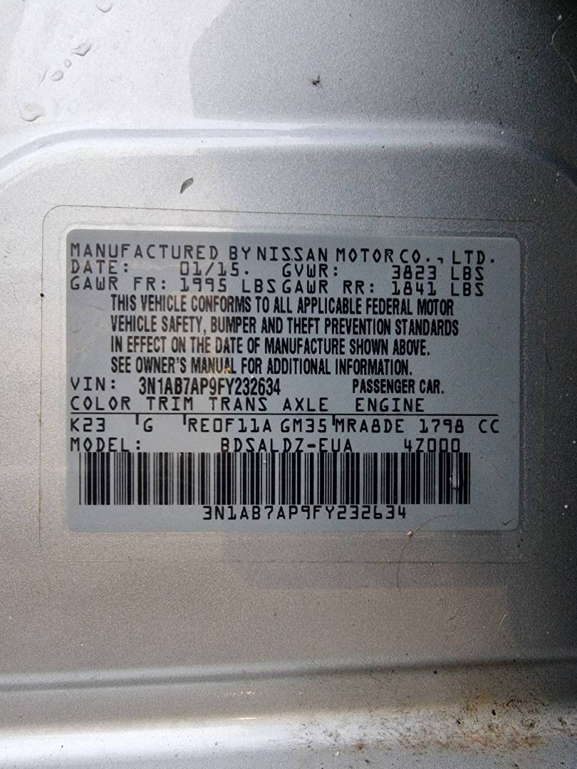 2015 NISSAN SENTRA — 204391 Miles — Lot 215478 — Souq - Marhaba Auctions Used Cars - Image 9