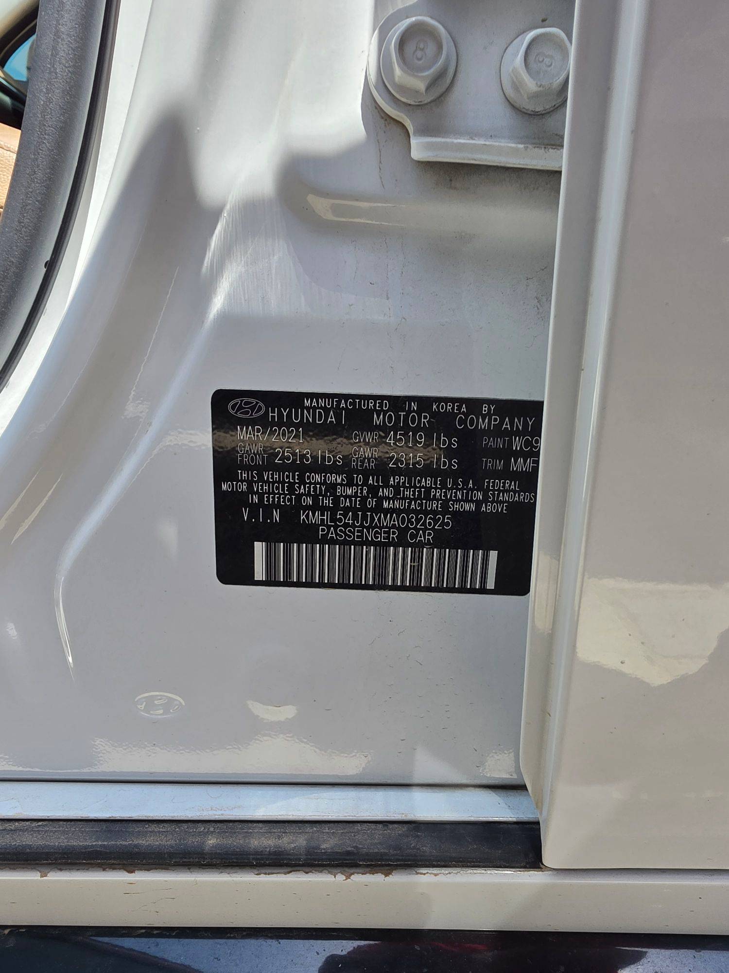 HYUNDAI SONATA 2021 - Marhaba Auction Used Cars - Image 9