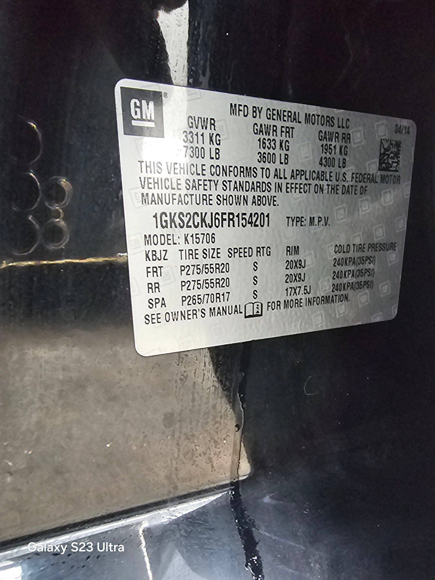2015 GMC YUKON DENALI — 147882 Miles — Lot FR154201 — Main - Marhaba Auctions Used Cars - Image 10