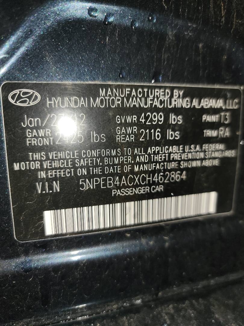 2012 HYUNDAI SONATA — 84399 Miles — Lot 72436963 - Marhaba Auctions Used Cars - Image 9