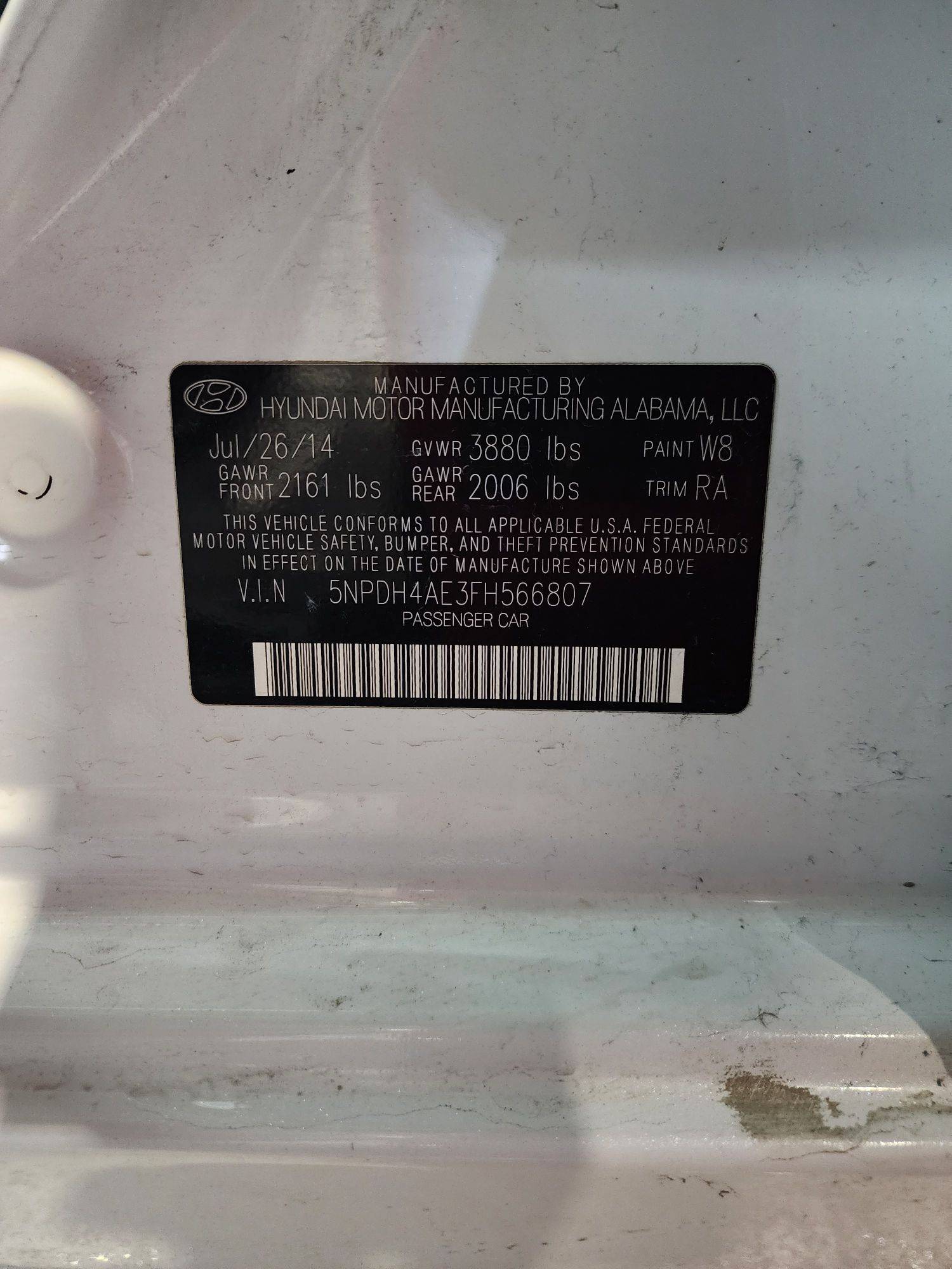 2015 HYUNDAI ELANTRA — 142211 Miles — Lot 80720685 — Al Quoz - Marhaba Auctions Used Cars - Image 10