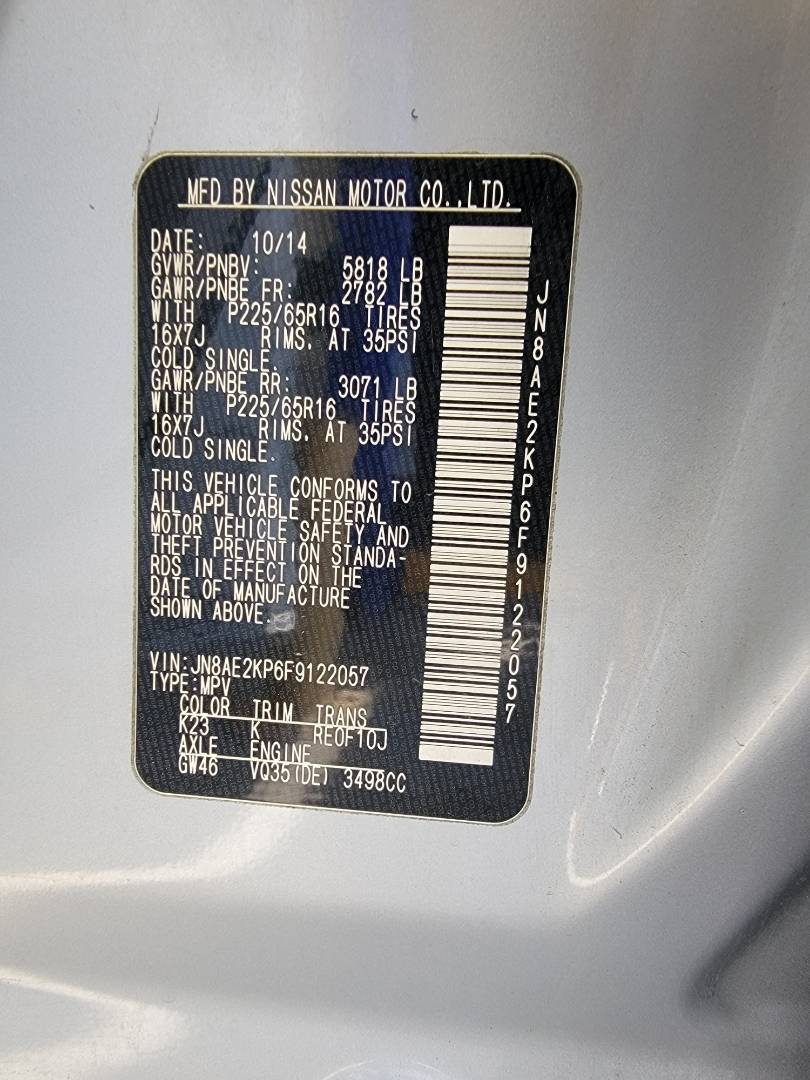 2015 NISSAN QUEST — 137668 Miles — Lot 9122057 — Main - Marhaba Auctions Used Cars - Image 10