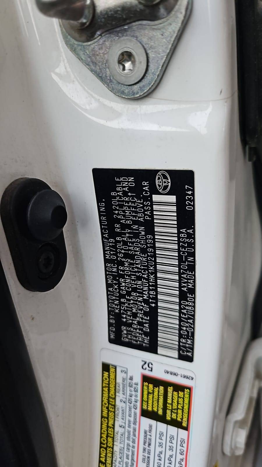 TOYOTA CAMRY 2019 - Marhaba Auction Used Cars - Image 10
