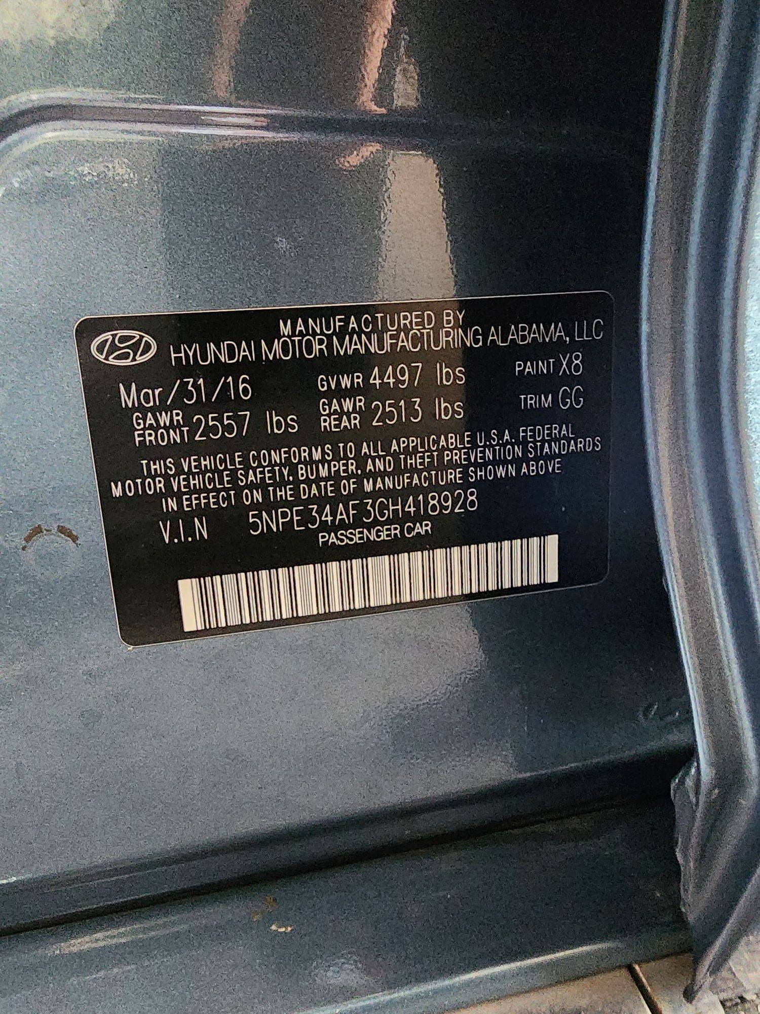2016 HYUNDAI SONATA SPORT — 104439 Miles — Lot 46545994 — Souq - Marhaba Auctions Used Cars - Image 10