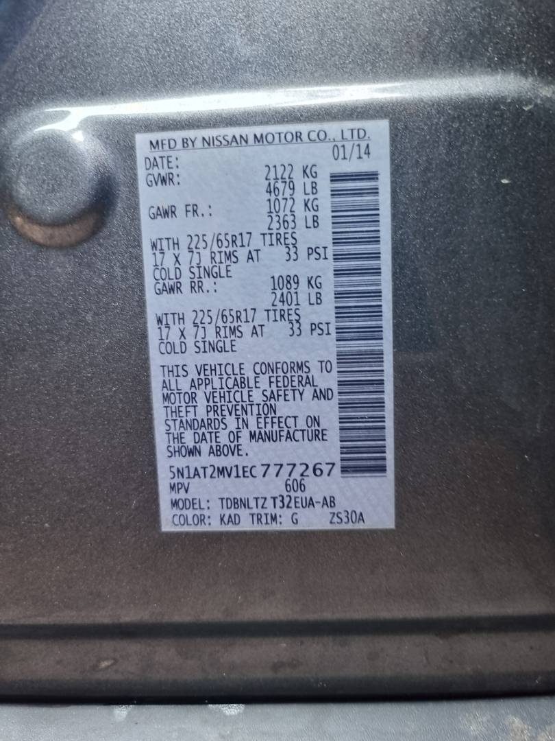 2014 NISSAN ROGUE — 132927 Miles — Lot EC777267 — Ind. 12 - Marhaba Auctions Used Cars - Image 9
