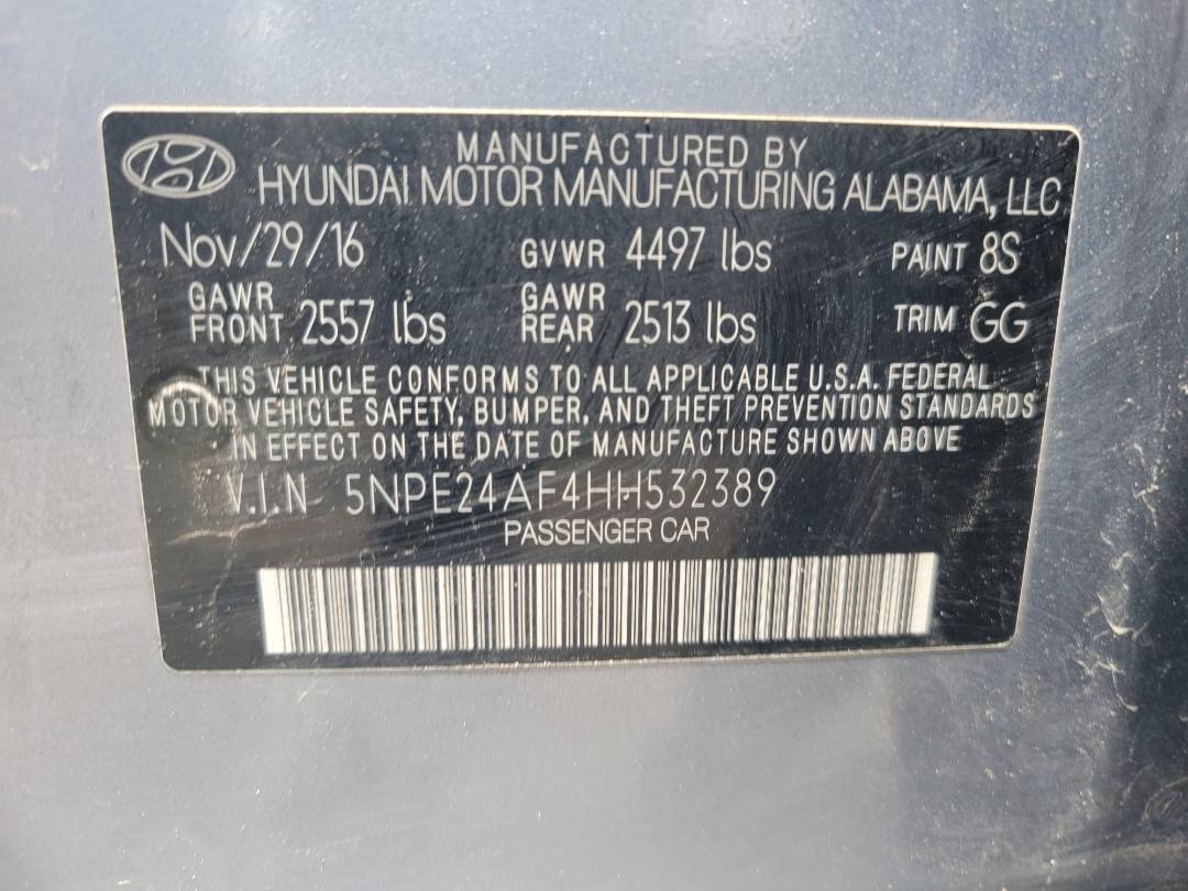 2017 HYUNDAI SONATA — 119670 Miles — Lot H532389 — Main - Marhaba Auctions Used Cars - Image 9