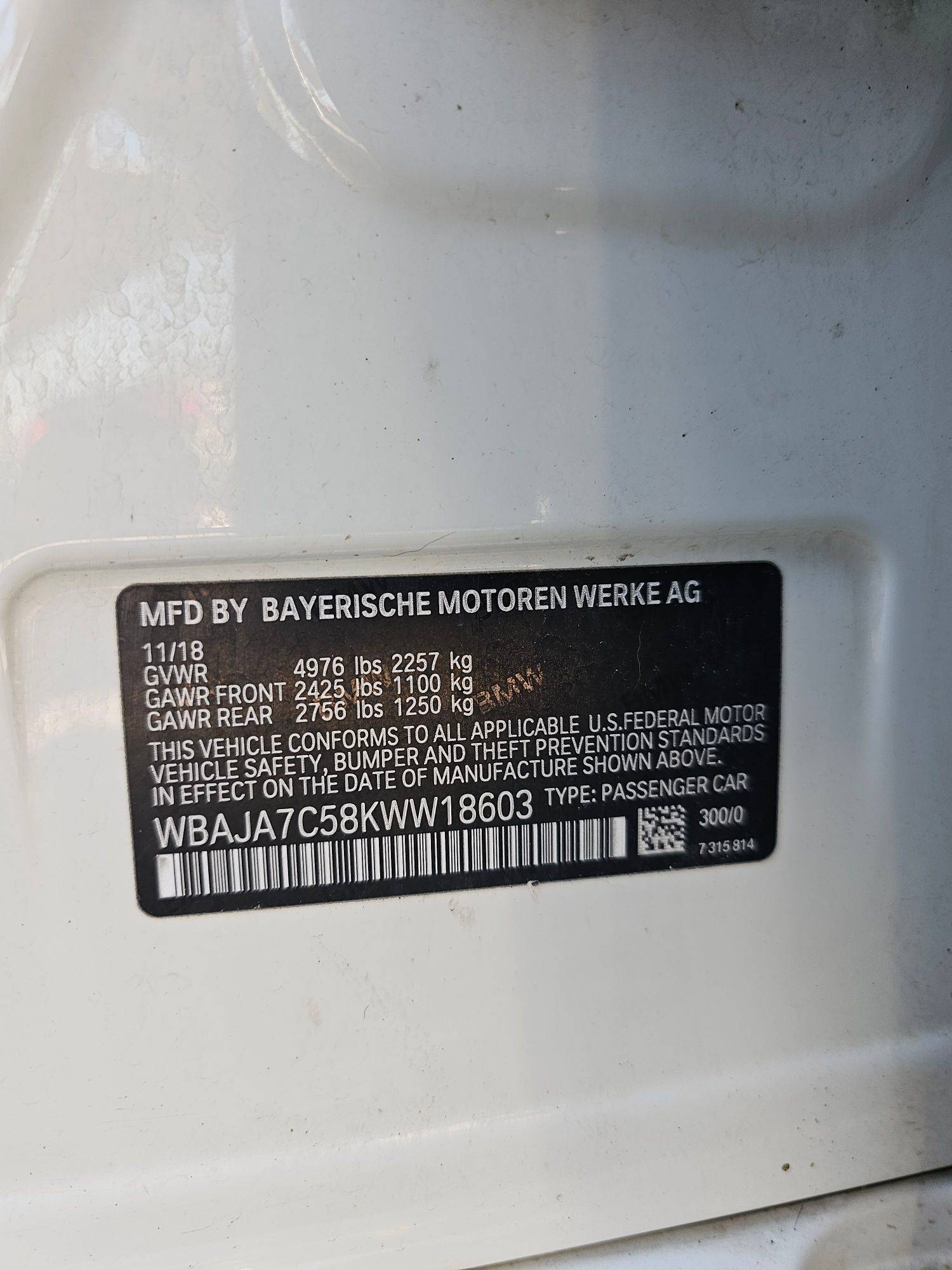 2019 BMW 530i — 129592 Miles — Lot 42947656 — Main - Marhaba Auctions Used Cars - Image 11