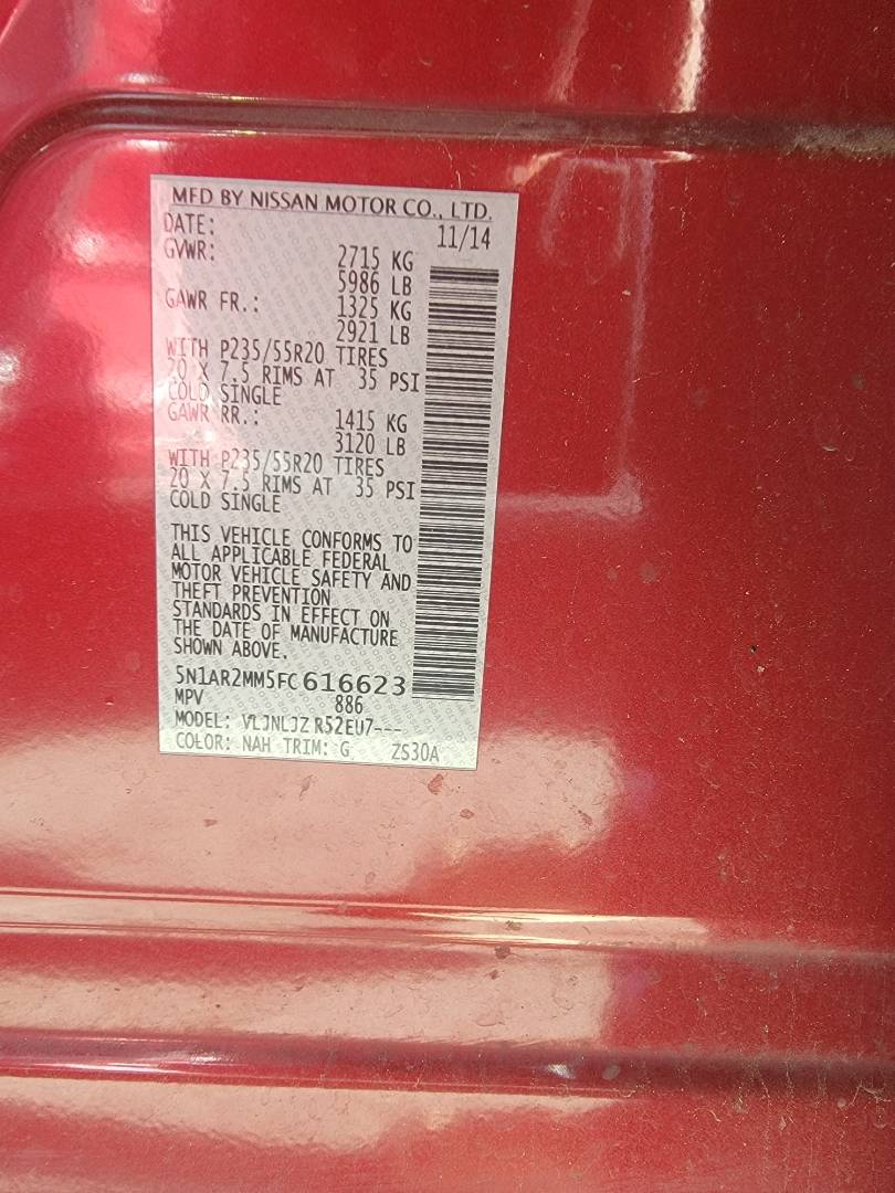 2015 NISSAN PATHFINDER — 165010 Miles — Lot FC616623 — Main - Marhaba Auctions Used Cars - Image 11
