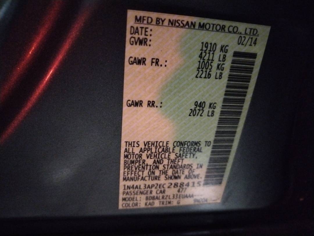 2014 NISSAN ALTIMA — 236621 Miles — Lot 69256413 - Marhaba Auctions Used Cars - Image 9
