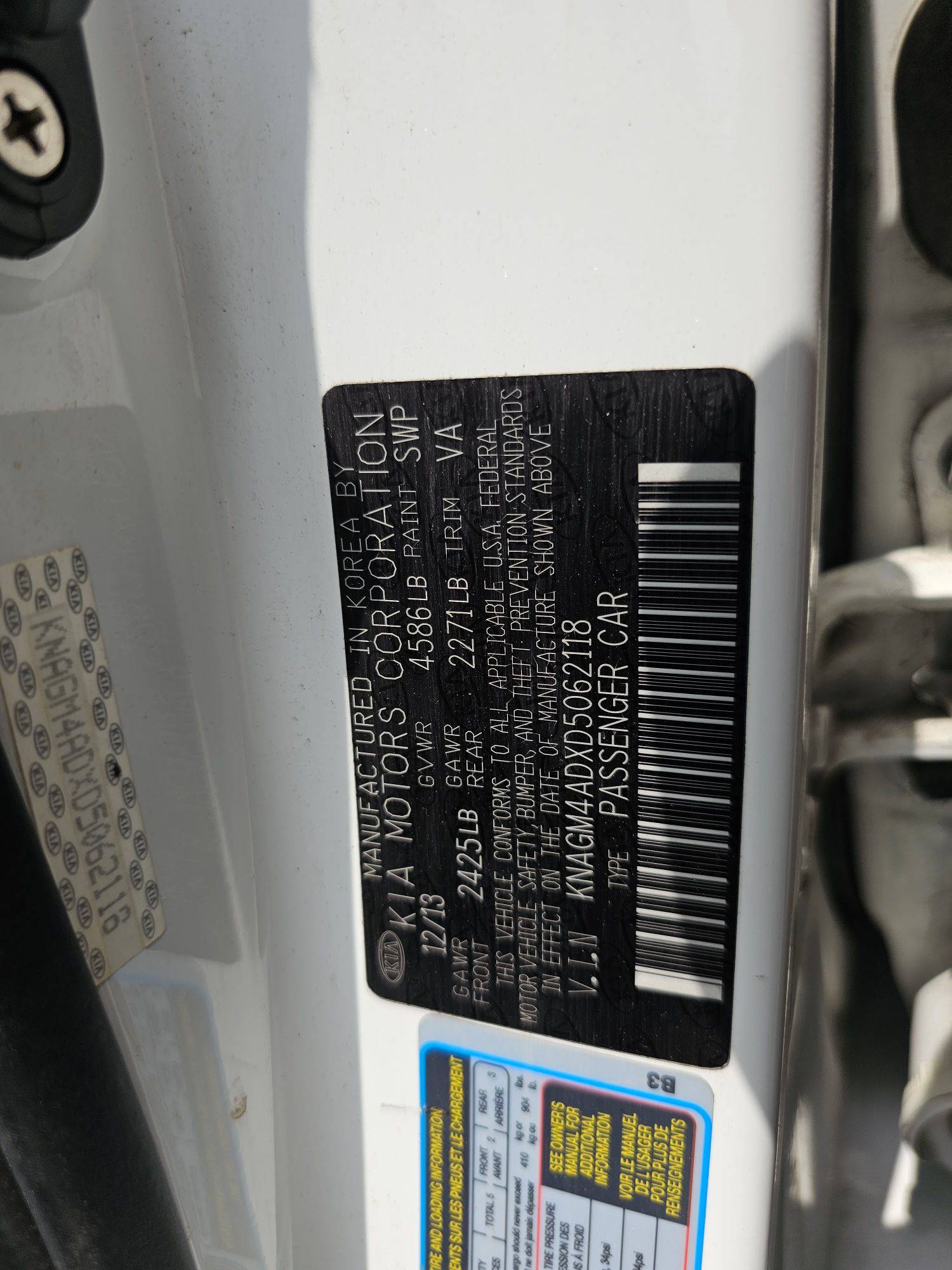2013 KIA OPTIMA — 200735 Miles — Lot ADXD5062118 — Souq - Marhaba Auctions Used Cars - Image 9