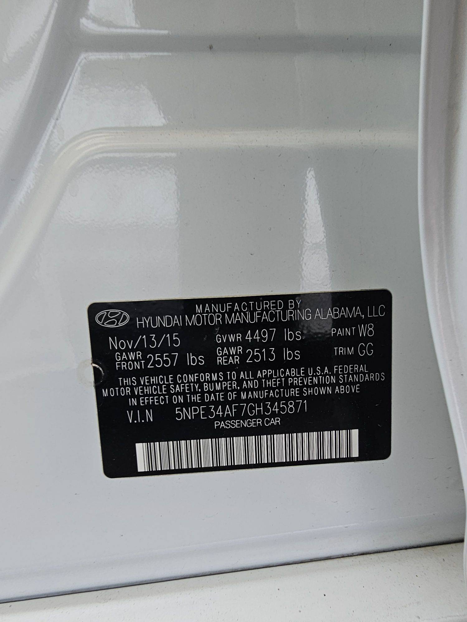 HYUNDAI SONATA SPORT 2016 - Marhaba Auction Used Cars - Image 10