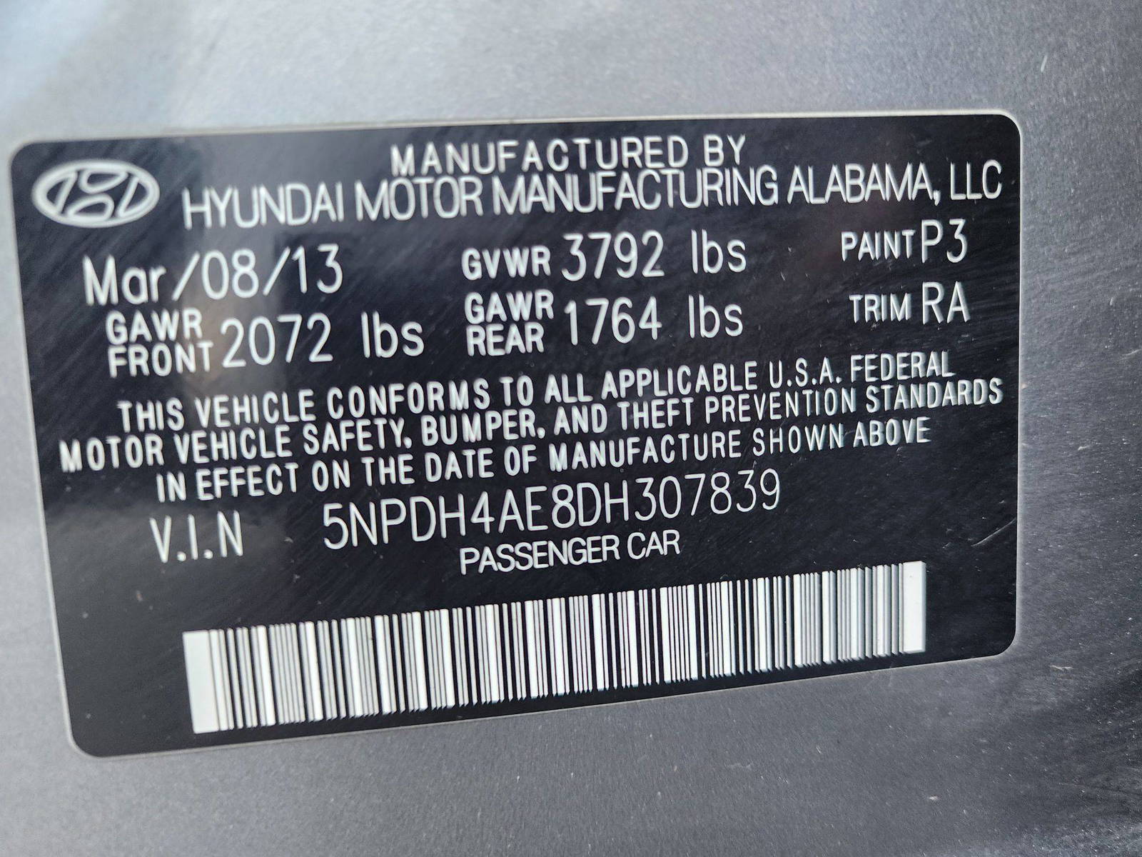 2013 HYUNDAI ELANTRA — 236139 Miles — Lot 37695112 — Al Quoz - Marhaba Auctions Used Cars - Image 10