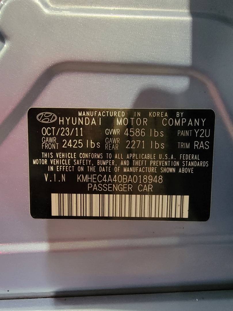2011 HYUNDAI SONATA — 106769 Miles — Lot 18948 — Main - Marhaba Auctions Used Cars - Image 10