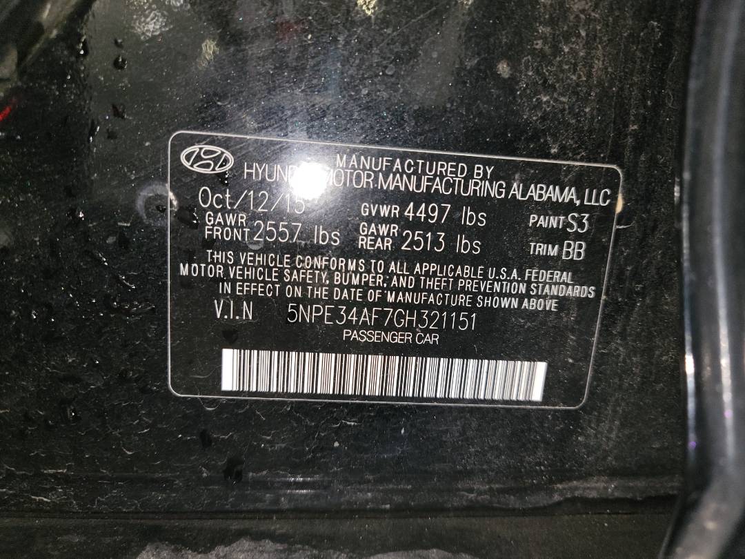 2016 HYUNDAI SONATA — 105754 Miles — Lot H321151 - Marhaba Auctions Used Cars - Image 10