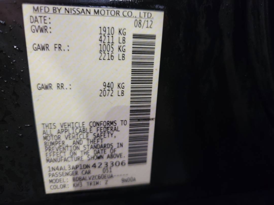 2013 NISSAN ALTIMA — 210247 Miles — Lot 37924740 - Marhaba Auctions Used Cars - Image 8