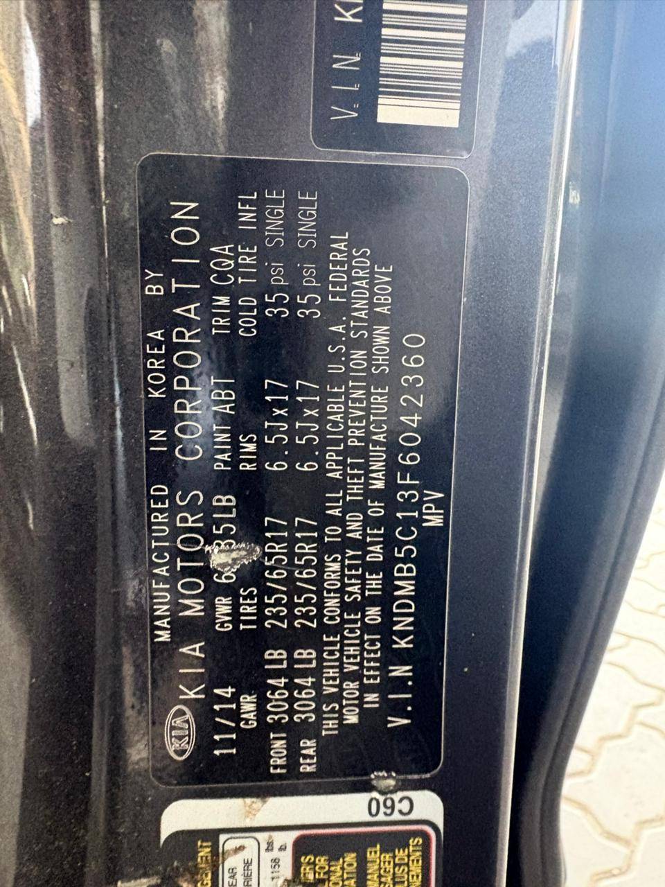 KIA SEDONA 2015 - Marhaba Auction Used Cars - Image 10