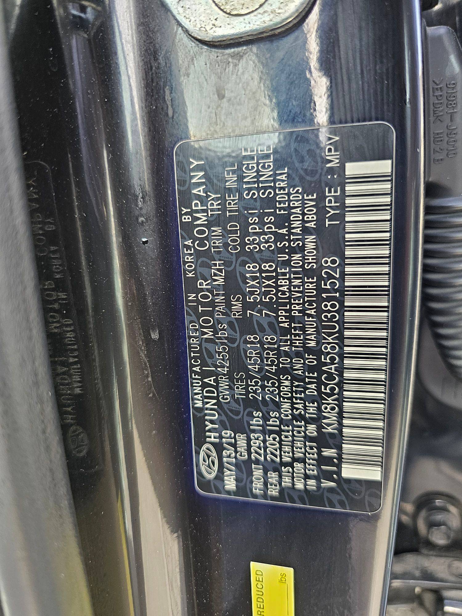 2019 HYUNDAI KONA — 112939 Miles — Lot U381528 — Souq - Marhaba Auctions Used Cars - Image 10
