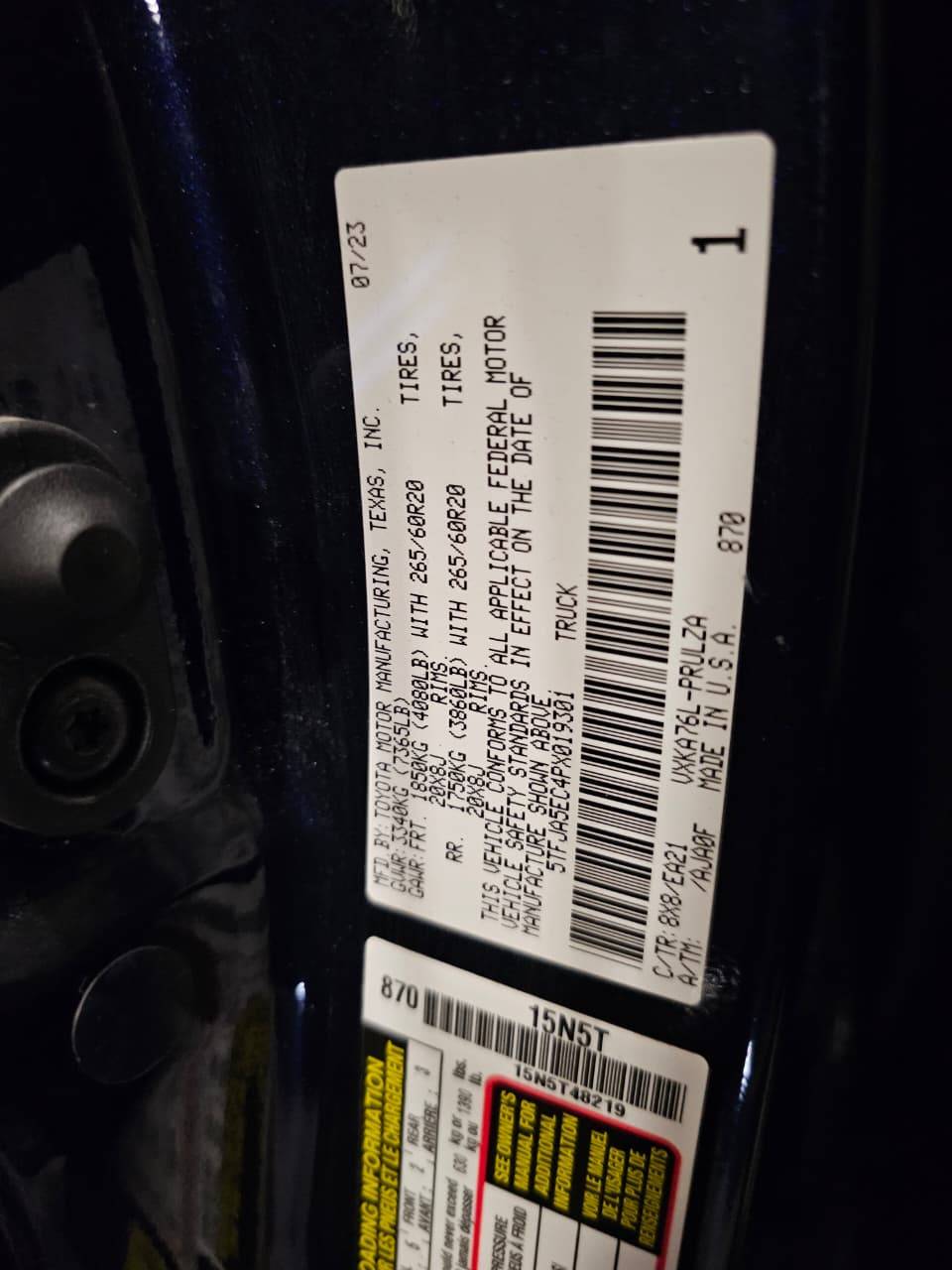 2023 TOYOTA TUNDRA — 43361 Miles — Lot X019301 — Main - Marhaba Auctions Used Cars - Image 10