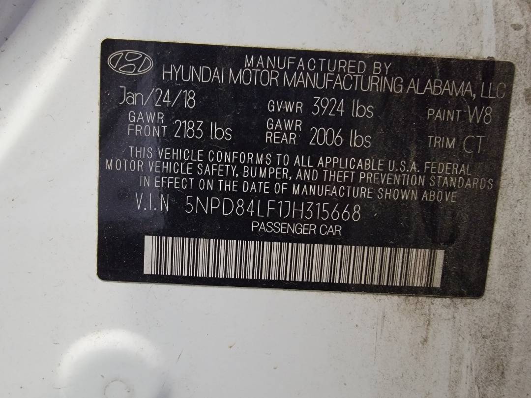 2018 HYUNDAI ELANTRA — 111742 Miles — Lot 38777488 — Souq - Marhaba Auctions Used Cars - Image 9