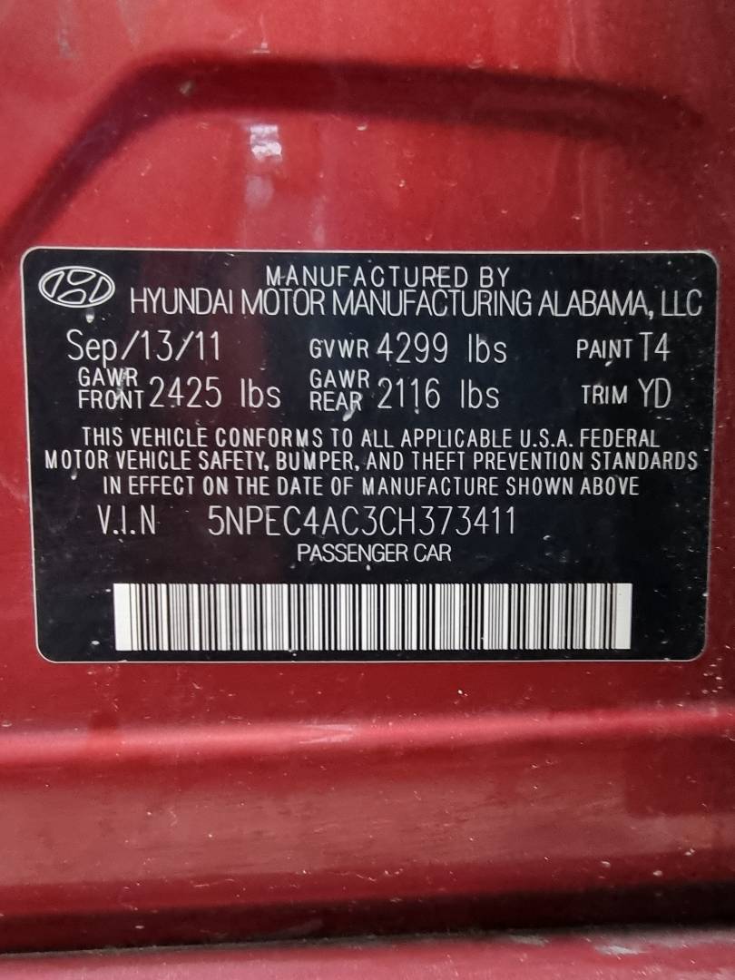 2012 HYUNDAI SONATA — 231130 Miles — Lot 125487 — Souq - Marhaba Auctions Used Cars - Image 10