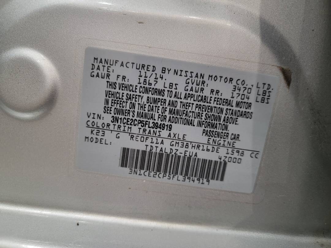 2015 NISSAN VERSA NOTE — 110989 Miles — Lot 48983274 — Main - Marhaba Auctions Used Cars - Image 8