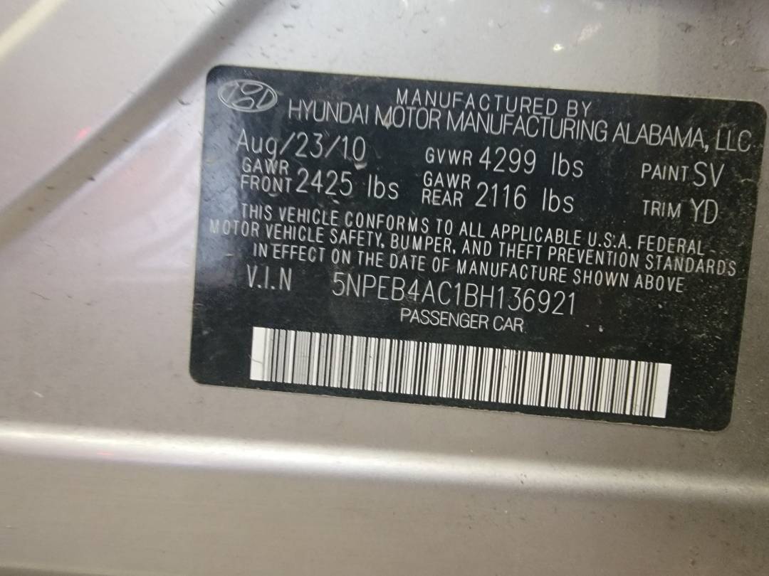 2011 HYUNDAI SONATA — 138775 Miles — Lot C1BH136921 — Main - Marhaba Auctions Used Cars - Image 9