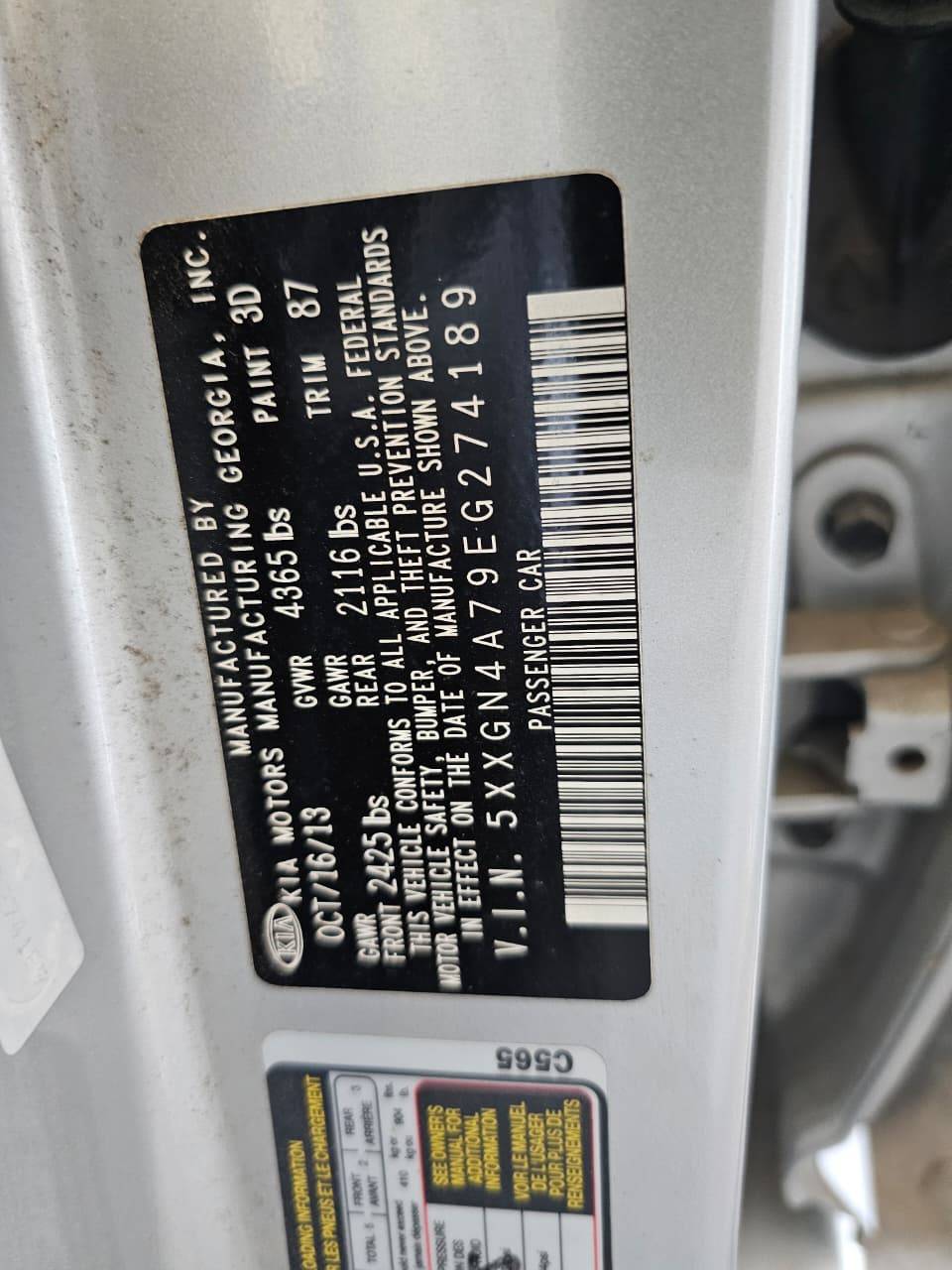2014 KIA OPTIMA — 92748 Miles — Lot G274189 — Main - Marhaba Auctions Used Cars - Image 10