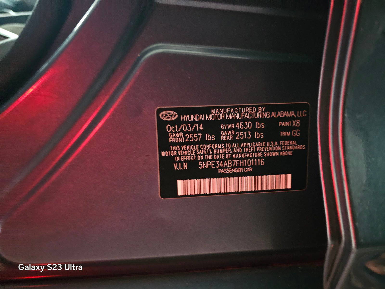 HYUNDAI SONATA 2015 - Marhaba Auction Used Cars - Image 9