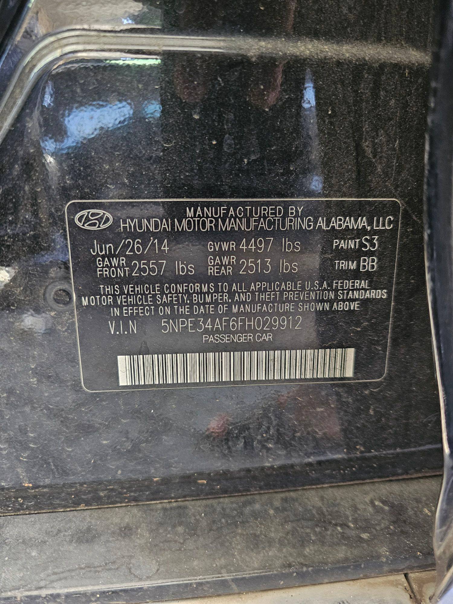 2015 HYUNDAI SONATA SPORT — 165992 Miles — Lot 67958755 — Souq - Marhaba Auctions Used Cars - Image 8