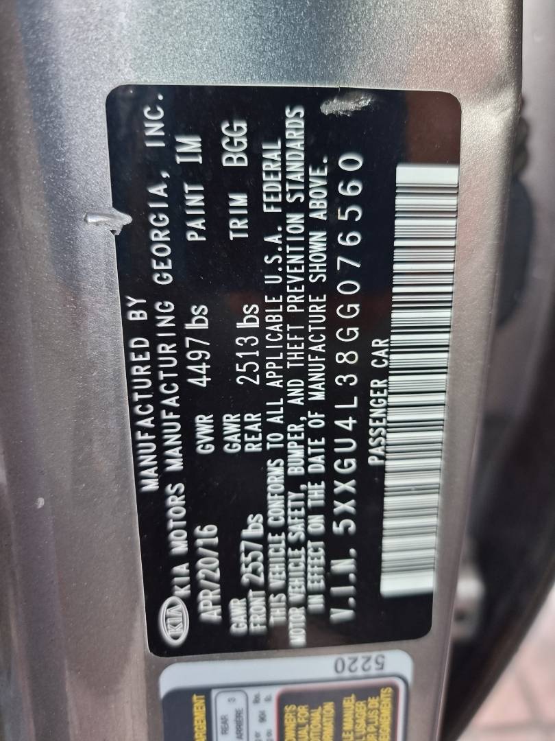 2016 KIA OPTIMA — 143678 Miles — Lot G076560 — Main - Marhaba Auctions Used Cars - Image 8
