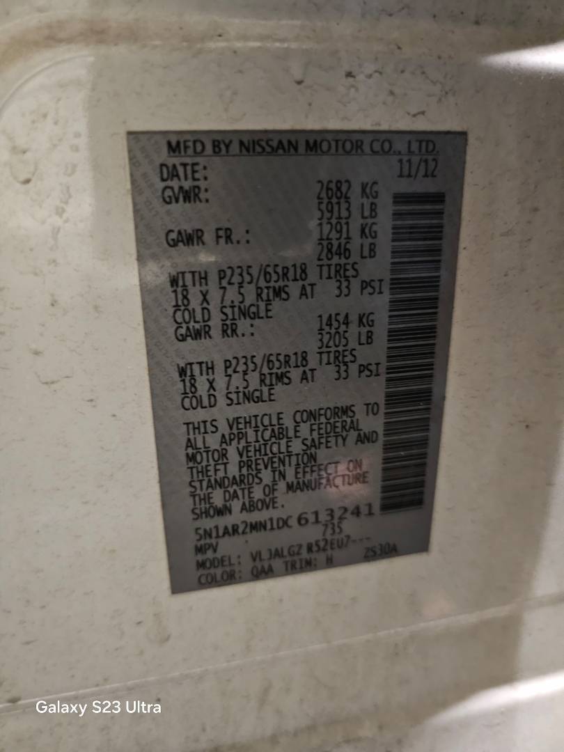 2013 NISSAN PATHFINDER — 182609 Miles — Lot 1DC613241 — Main - Marhaba Auctions Used Cars - Image 9