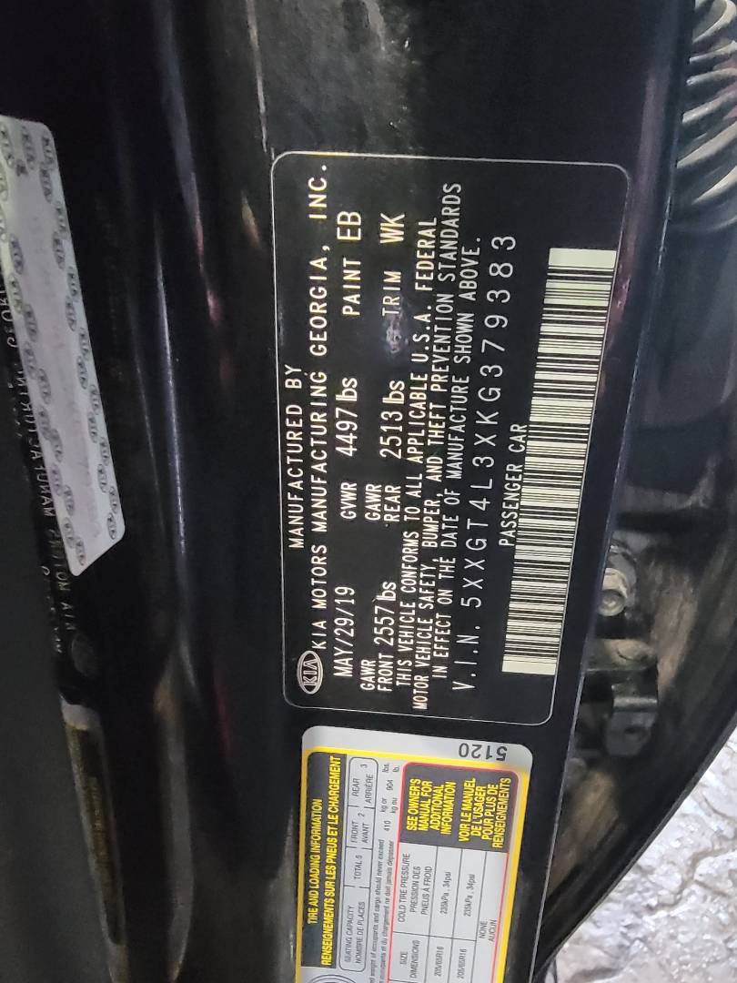 2019 KIA OPTIMA — 62880 Miles — Lot 71246604 — Souq - Marhaba Auctions Used Cars - Image 9
