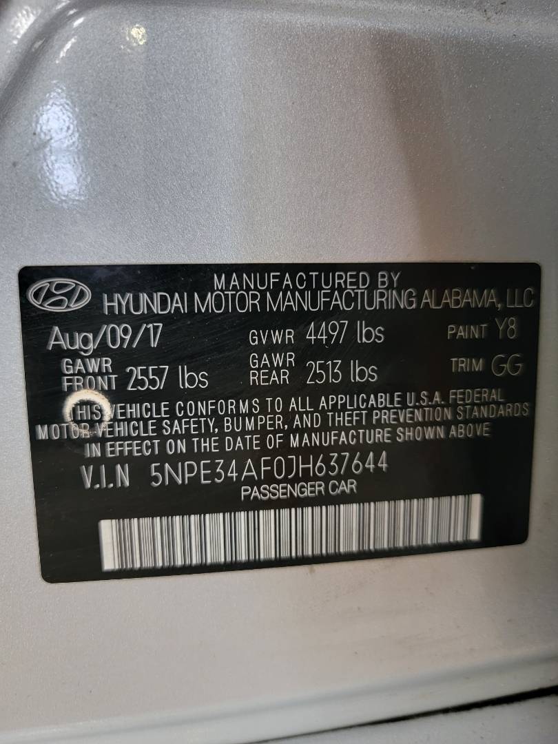 2018 HYUNDAI SONATA — 77950 Miles — Lot 78725683 - Marhaba Auctions Used Cars - Image 10