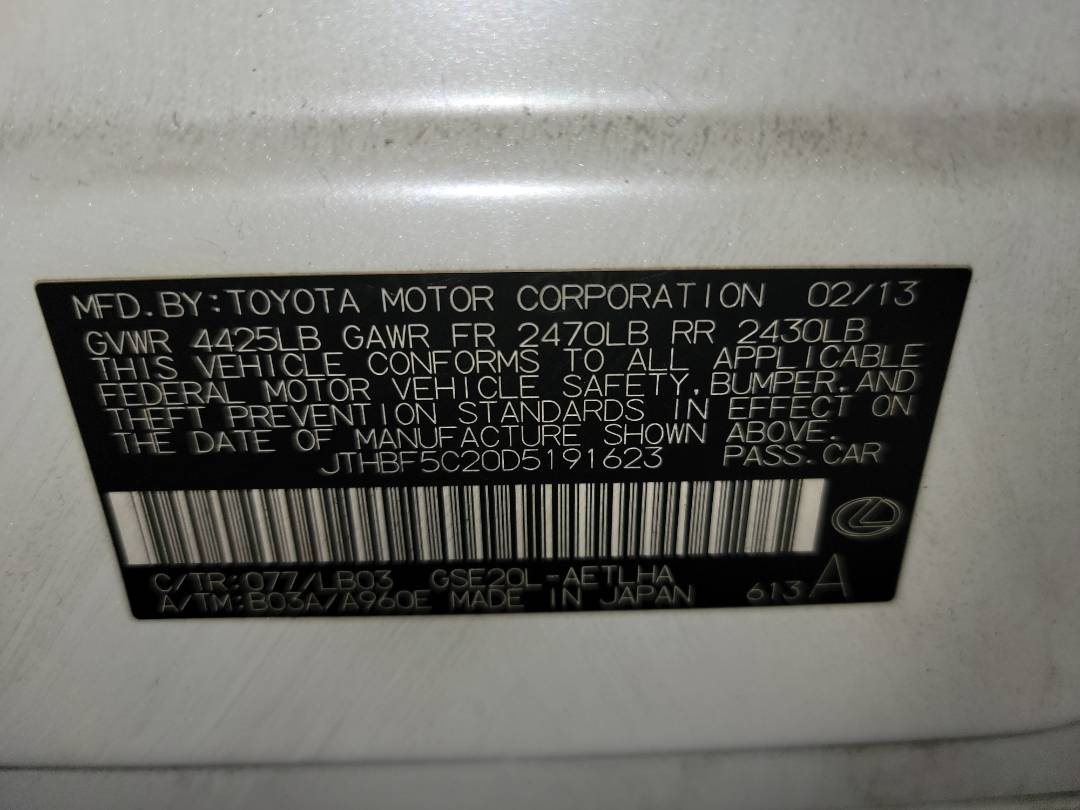 2013 LEXUS IS 250 — 236691 Miles — Lot 69414583 - Marhaba Auctions Used Cars - Image 10