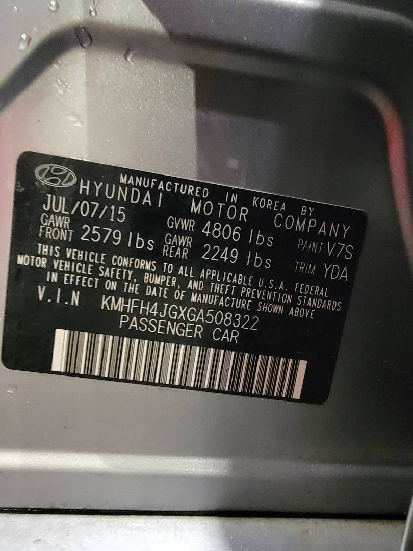 2016 HYUNDAI AZERA — 96820 Miles — Lot A508322 — Souq - Marhaba Auctions Used Cars - Image 10
