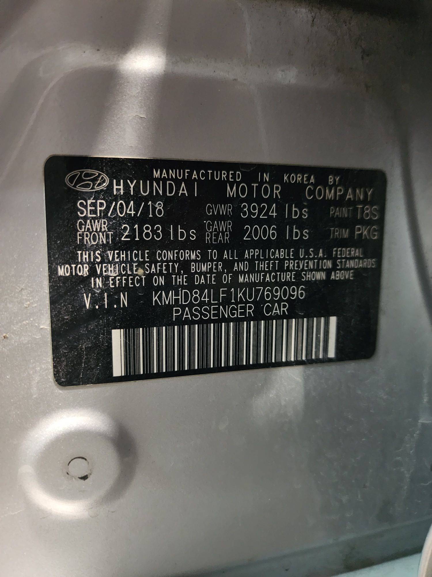 HYUNDAI ELANTRA 2019 - Marhaba Auction Used Cars - Image 10