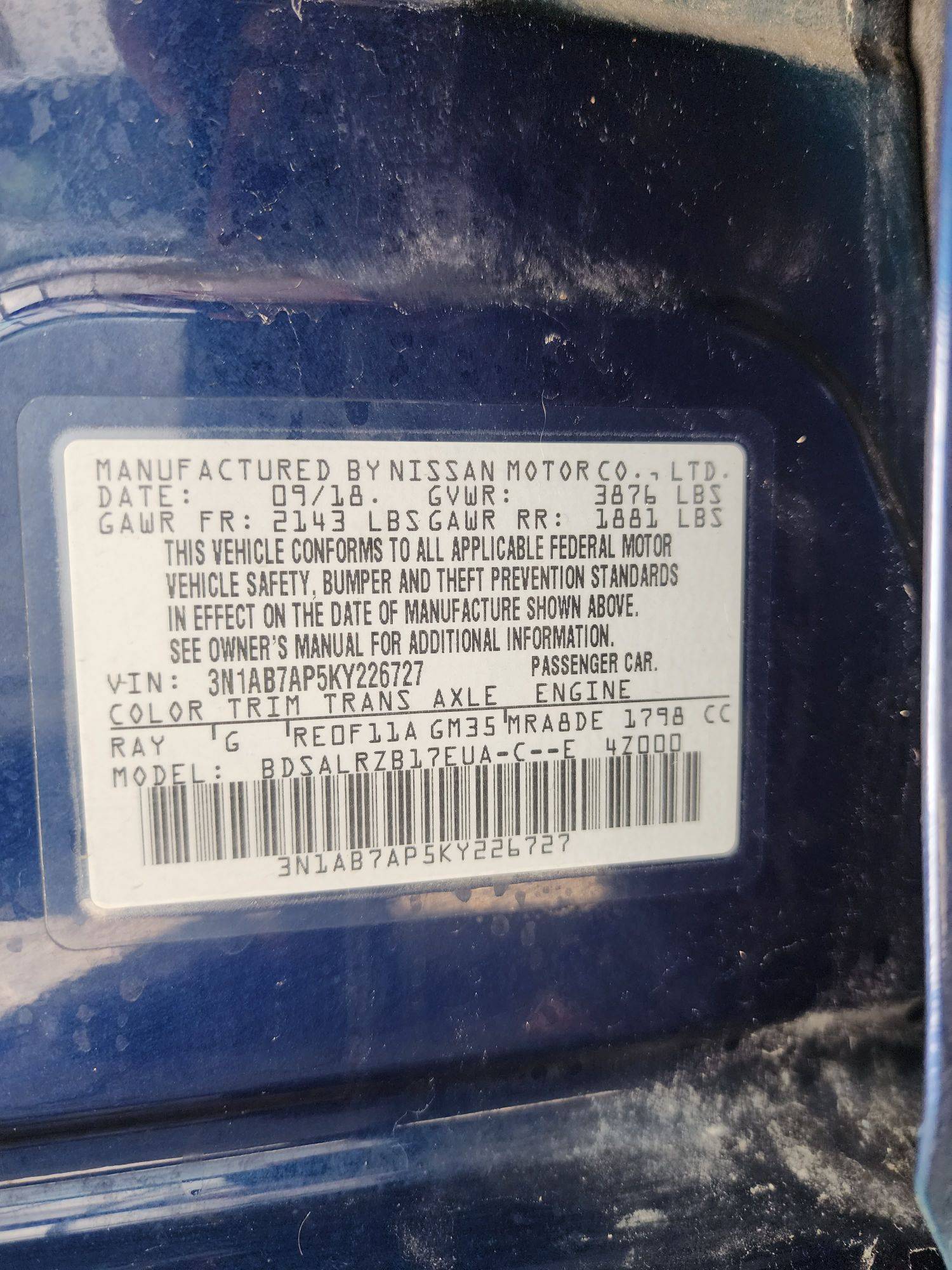 2019 NISSAN SENTRA — 93479 Miles — Lot 57742274 — Souq - Marhaba Auctions Used Cars - Image 10