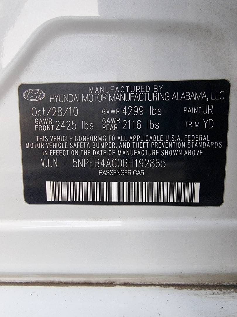 2011 HYUNDAI SONATA — 151908 Miles — Lot 125487 — Ind. 12 - Marhaba Auctions Used Cars - Image 9