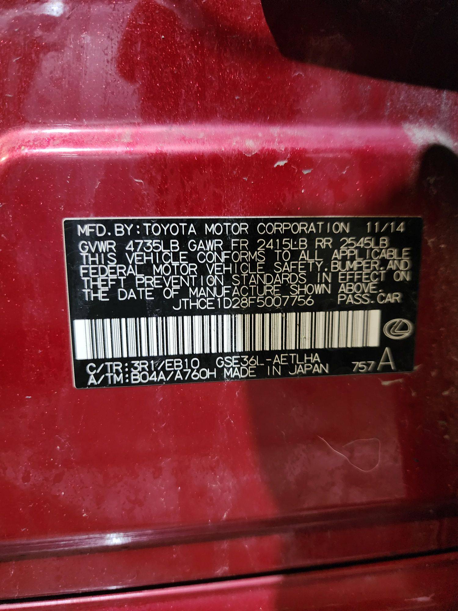 LEXUS IS-350 2015 - Marhaba Auction Used Cars - Image 11