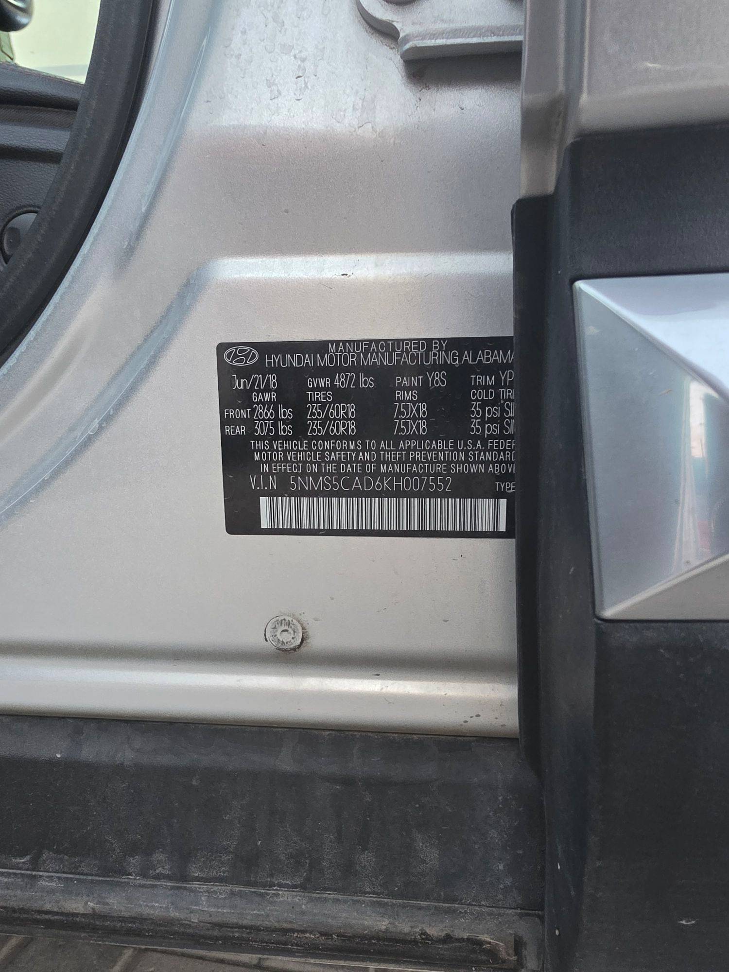 HYUNDAI SANTA FE LIMITED 2019 - Marhaba Auction Used Cars - Image 11