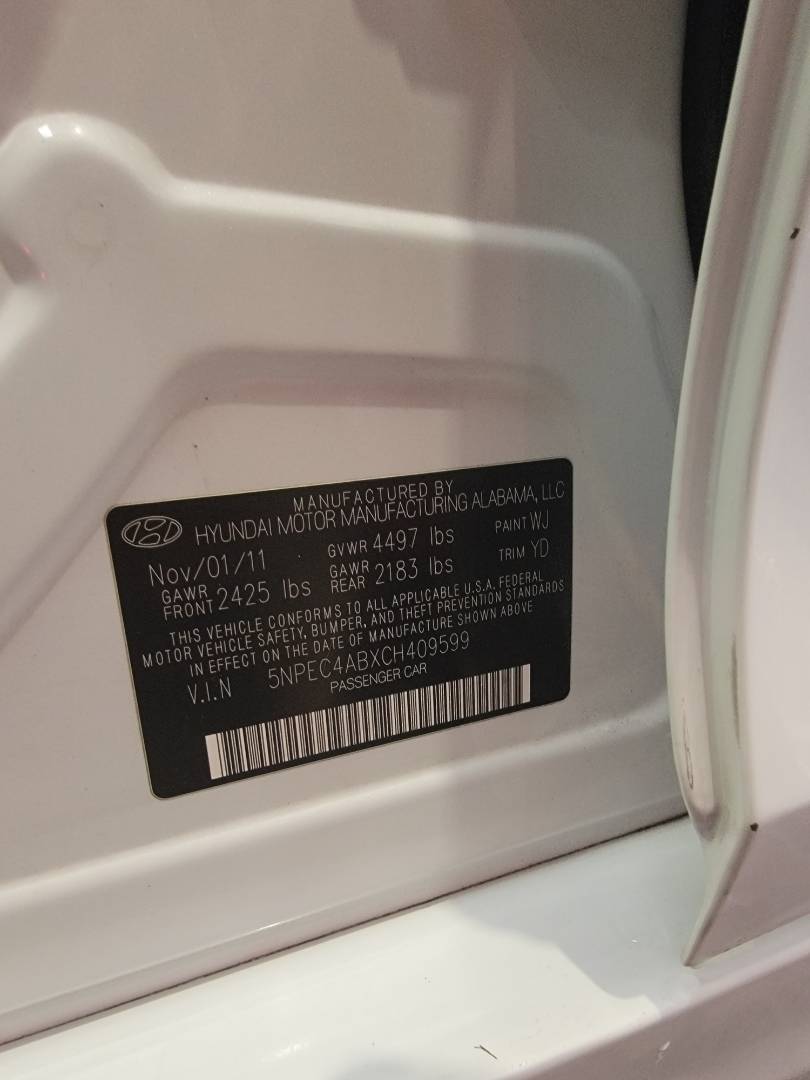 2012 HYUNDAI SONATA — 225363 Miles — Lot H409599 - Marhaba Auctions Used Cars - Image 5