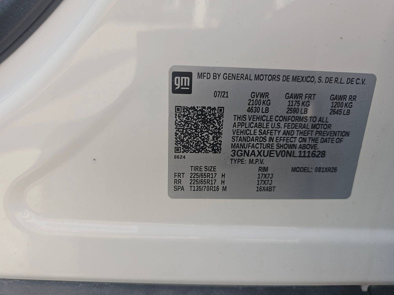 2022 CHEVROLET EQUINOX — 50795 Miles — Lot V0NL111628 — Souq - Marhaba Auctions Used Cars - Image 8