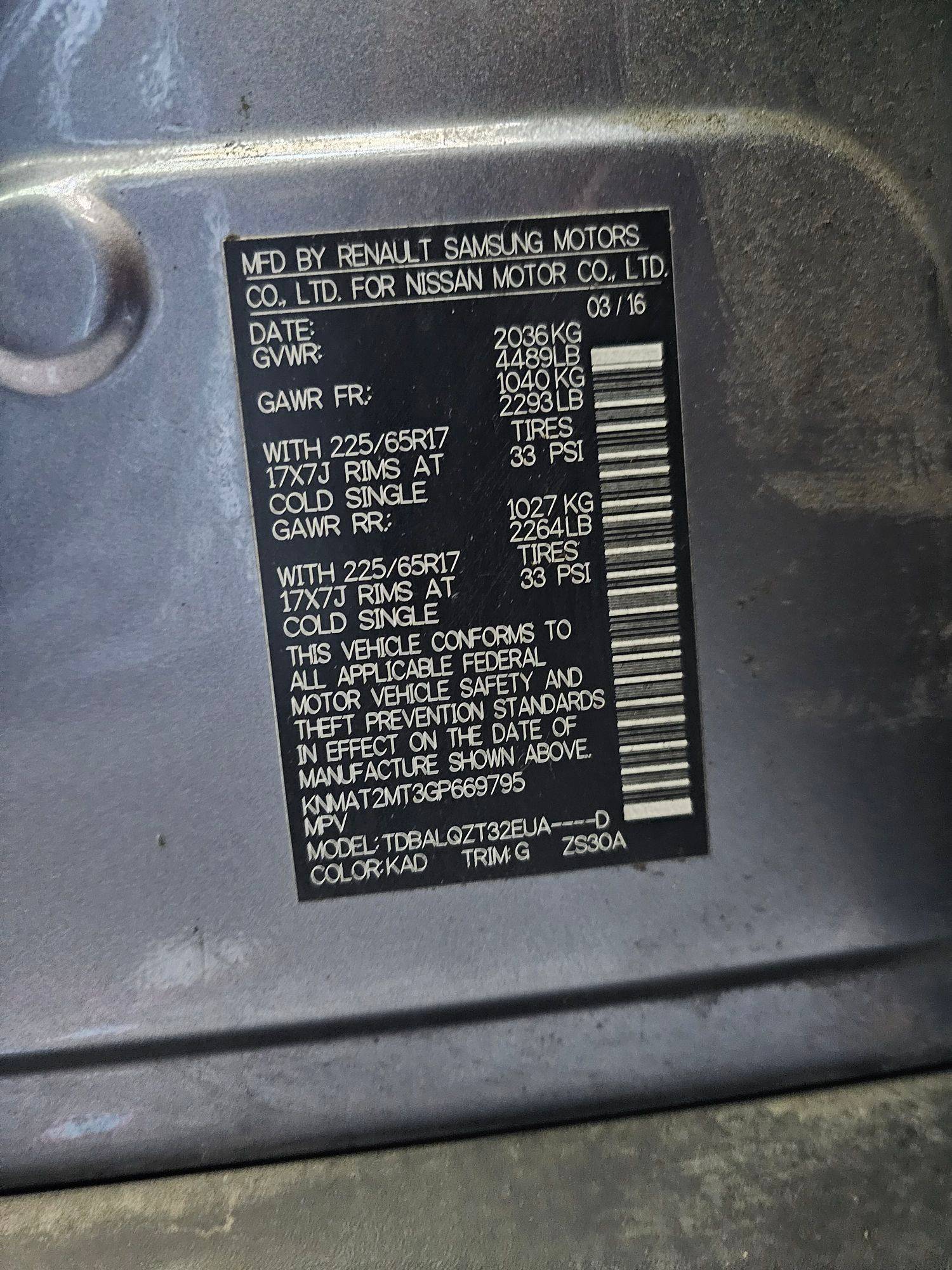 2016 NISSAN ROGUE — 147036 Miles — Lot P669795 — Souq - Marhaba Auctions Used Cars - Image 9