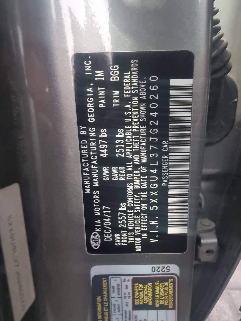 KIA OPTIMA 2018 - Marhaba Auction Used Cars - Image 9