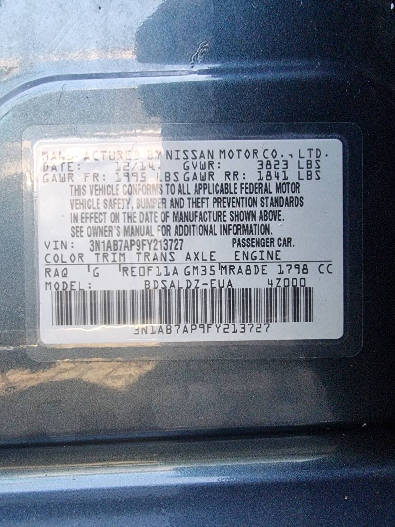 2015 NISSAN SENTRA — 147085 Miles — Lot 125487 — Main - Marhaba Auctions Used Cars - Image 9